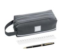 Generisch Trousse scolaire double couche pour papeterie, gris, Voir | Sacs de rangement pour stylos pour l'école, l'université, la maison, le bureau, les voyages, la bibliothèque, le travail
