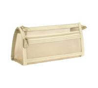 Generisch Trousse transparente double couche avec fermeture éclair, grande taille, Jaune abricot, Siehe Beschreibung, Voir description