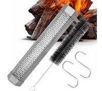 Generisch Tube de granulés de bois pour barbecue - En acier inoxydable - 2 crochets hexagonaux - 15,2 cm - Pour la maison, la cour, le balcon, l'extérieur, le fromage, le bœuf, les noix, le poisson