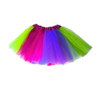 Generisch TüTü - Jupe en tulle pour femme - Costume d'arc-en-ciel - Costume de carnaval des années 50 et 80 - Pour fête, ballet, danse - Jupe en tulle multicolore - Pour adulte et adolescent