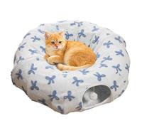Generisch Tunnel donut pour chat, pliable, interactif, malléable, avec balle de jeu, pour petits et grands chats contre l'ennui, dormir à l'intérieur, salon, balcon, voyage