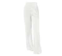 Generisch Tween Girls Pantalon droit uniforme scolaire M Legging extensible Taille 5 14 ans, Blanc., 11-12 ans