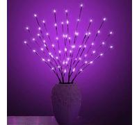 Generisch Twinkle Light Branches for Vases, Lighted Branches for vases Prelit Branches, 30 inch Battery Operated Willow Twig Wedding Romantic Indoor Decoration, Bendable DIY Craft Twigs(Purple)