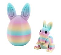 Generisch Œufs de Pâques imprimés en 3D avec lapin à l'intérieur, œufs de lapin de 15 cm comme garniture de panier de Pâques, cadeaux pour adultes, figurines d'animaux imprimées en 3D comme décoration