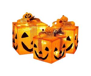 Generisch Une citrouille d'Halloween rêveuse vous réchauffe et vous accompagne dans une nuit de vacances inoubliable. Profitez de la fête festive d'Halloween ! (Jaune, 27 x 27 x 8 cm)