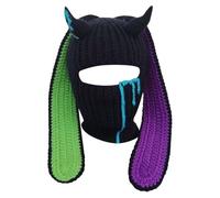 Generisch Unisex Bonnet en tricot avec longues oreilles de lapin - Drôle Balaclava-bonnet pour les festivals et les fêtes | Couvre-chef original dans le style Y2K, taille unique