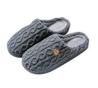 Generisch Unisexe Décontracté et à la Mode Peluche Mignon Épais Chaud Maison Pantoufles Uguées Femmes Chaussures 38, gris, 40 EU