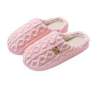 Generisch Unisexe Décontracté et à la Mode Peluche Mignon Épais Chaud Maison Pantoufles Uguées Femmes Chaussures 38, Rose, 40 EU