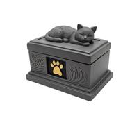 Generisch Urne commémorative de table pour chats, petite boîte à cendres en résine avec sculpture de chat endormi pour la cheminée ou le coin souvenir dans le coin commémoratif