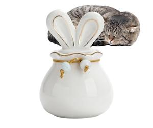 Generisch Urne funéraire pour chien 150 ml en céramique avec oreilles de | Urne de chat pour lutter contre le deuil, la tombe, les condoléances, la perte, le lieu commémoratif, la maison, la table