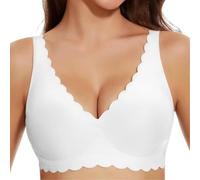 Generisch V Petal Soutien-gorge sans armatures doux avec levage confortable, design sans couture, rallonge pour les loisirs quotidiens, Blanc., XXL