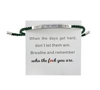 Generisch Valentin Noir Précieuses Mamie Phrases Anneaux à la main, avec lettres réglables, corde d', sans décoloration Bracelet Perlé Acier Mm Classique Bracelet (D, One Size)