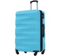 Generisch Valise rigide à roulettes, valise de voyage, bagage à main, 4 roulettes, matériau ABS, 69 x 44,5 x 26,5 cm, bleu azur