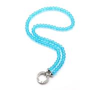 Generisch Vario Collier pour pendentif en strass avec perles en cristal pour femme Bijoux en verre scintillant Mousqueton rond Strass Fermoir Collier de perles 8 mm 60 cm, 60cm, Verre, Zircone cubique