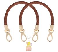 Generisch Vbxvsa - Lot de 2 poignées de sac à main tressées à la main - 40 cm - Avec joli cul de corgi - Porte-clés de détente pour sacs au crochet, sacs à bandoulière - Cadeau amusant pour les femmes