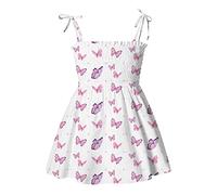 Generisch Velours côtelé noir enfants plage bébé décontracté fille vêtements sans manches bretelles robes filles robes bikini avec fille, Blanc., 4-5 ans
