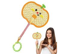 Generisch Ventilateur à main, ventilateur de pagaie tissée en paille - Tissage de feuilles de palmier, décoration murale, autorité d'appartement rustique pour fêtes de mariage, artisanat