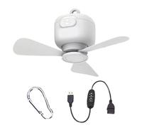 Generisch Ventilateur de plafond d'extérieur - Ventilateur de refroidissement - Portable - USB réglable sur 3 niveaux - Pour terrasse, jardin, auvent, chambre à coucher, tente