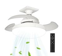 Generisch Ventilateur de plafond moderne, ventilateur de plafond LED, ventilateur rétractable sans pales avec lumières, télécommande, réfrigérateur domestique, à intensité variable, accessoire pour la