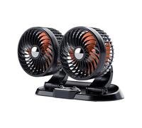 Generisch Ventilateur pour voiture sans AC - 24 V - Double tête USB - 25,5 x 11,5 x 16,5 cm - Accessoire automobile pour camping, tracteur, marine, voiturette de golf
