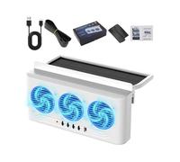 Generisch Ventilateur solaire de fenêtre - Refroidissement par air pulsé avec 3 prises - Ventilateur d'extraction de fenêtre - Pour camion, camping-car, trajets longue distance, vie quotidienne, van