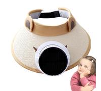 Generisch Ventilateur solaire d'extérieur - Respirant - Visière rafraîchissante - 3 niveaux de réglage - Pour jardin, randonnée, pêche, camping, cyclisme, yoga, vacances, piscine
