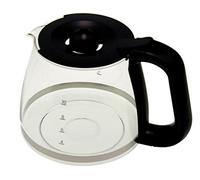 Generisch Verseuse en verre, compatible avec la machine à café Bueno WMF FS-1000050071 0412250011, noire, style moderne, ronde, 0,508 kg, avec couvercle, 0,5 kg, pour préparation du café