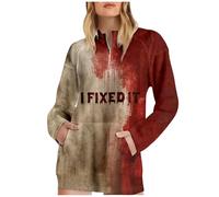 Generisch Veste à capuche gothique pour femme avec motif plaie sanglante Pull doux et ample pour l'hiver Costume d'automne d'Halloween, Sweat à capuche B3 multicolore, XL