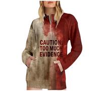 Generisch Veste à capuche gothique pour femme avec motif plaie sanglante Pull doux et ample pour l'hiver Costume d'automne d'Halloween, Sweat à capuche B7 multicolore, XL