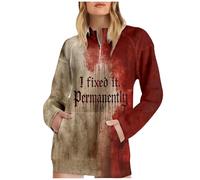 Generisch Veste à capuche gothique pour femme avec motif plaie sanglante Pull doux et ample pour l'hiver Costume d'automne d'Halloween, Sweat à capuche B1 multicolore, L