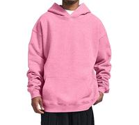 Generisch Veste à capuche pour homme - Sweats surdimensionnés - Pull à capuche - En velours artificiel - Manches longues avec poches - Tenue d'hiver - Vêtements d'entraînement, Rose, M