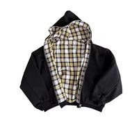 Generisch Veste à capuche réversible avec fermeture éclair pour un style streetwear décontracté comme vêtement d'extérieur sportif avec coupe étroite, col montant, Noir , XL