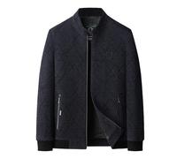 Generisch Veste bomber élégante pour homme avec motif jacquard - Blouson léger pour un look moderne et décontracté - Veste mi-saison élégante avec col montant, Style_a02 Bleu, 3XL