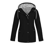 Generisch Veste coupe-vent automne et hiver pour femme - Capuche à carreaux trois en une - Combinaison d'escalade d'extérieur 2 pièces - Veste et coupe-vent, Noir , S