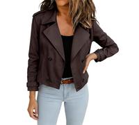 Generisch Veste courte 2027 avec parka de transition tombant et léger pour vêtements d'extérieur décontractés et tendance au quotidien, café, XS