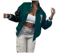 Generisch Veste de baseball pour femme - Veste de loisirs - Veste bomber - Veste de survêtement vintage - Veste demi-saison Y2K - Veste d'extérieur - Printemps - Automne - Coupe-vent - Cardigan