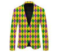 Generisch Veste de carnaval pour homme - Costume de fête disco - Veste brillante - Métallique - Paillettes - Costume pour homme des années 70 - Manches longues brillantes - Costume de cosplay