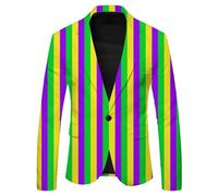 Generisch Veste de carnaval pour homme - Costume de fête disco - Veste brillante - Métallique - Paillettes - Costume pour homme des années 70 - Manches longues brillantes - Costume de cosplay