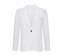 Generisch Veste de costume d'affaires pour homme - Un bouton avec col à revers - Blazer sportif - Pour mariage - Coupe ajustée - Moderne - Stretch - Veste de smoking formelle, Blanc., 5XL