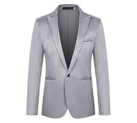 Generisch Veste de costume pour homme - Veste de costume sportive avec un bouton - Blazer d'affaires cintré - Infroissable - Veste de smoking moderne stretch - Veste de loisirs - Veste de costume de