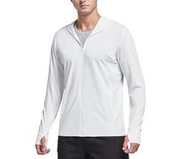 Generisch Veste de course pour homme - Protection solaire - Veste de sport avec poches - Manches longues - Fermeture éclair complète - Anti-UV - Légère et respirante - Avec trou pour les pouces - Pour