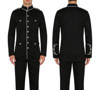 Generisch Veste de défilé Steampunk Napoléon pour homme - Style gothique punk militaire - Manteau de défilé Renaissance médiévale - Jupe de marche victorienne - Costume d'Halloween et de cosplay