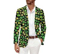 Generisch Veste de jour de la Saint-Patrick pour homme - Blazer décontracté à manches longues - Manteaux de sport tendance - Coupe ajustée - Veste d'extérieur baggy - Veste de loisirs - Imprimé - Col