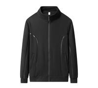 Generisch Veste de loisirs légère pour les sports de plein air avec fermeture éclair comme protection contre le vent - Manteau sweat confortable idéal pour la course et la randonnée en hiver, Noir