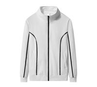 Generisch Veste de loisirs légère pour les sports de plein air avec fermeture éclair comme protection contre le vent - Manteau sweat confortable idéal pour la course et la randonnée en hiver, Blanc