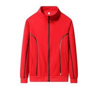Generisch Veste de loisirs légère pour les sports de plein air avec fermeture éclair comme protection contre le vent - Manteau sweat confortable idéal pour la course et la randonnée en hiver, rouge