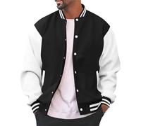 Generisch Veste de mi-saison légère pour homme - Veste softshell - Loisirs - Sportif - Veste universitaire - Couleur unie - Décontractée - Veste fine pour le sport et le quotidien, Noir , 3XL