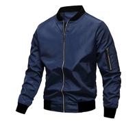Generisch Veste de mi-saison pour homme - Veste de sport fine - Veste softshell basique - Blouson sportif - Veste bomber décontractée - Veste d'été pour le sport et le quotidien, Marine, 3XL