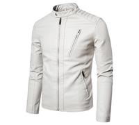 Generisch Veste de moto fine pour homme au design tendance pour l'hiver et le printemps avec un confort thermique optimal, Blanc., 5XL