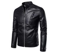 Generisch Veste de moto fine pour homme au design tendance pour l'hiver et le printemps avec un confort thermique optimal, Noir , 5XL